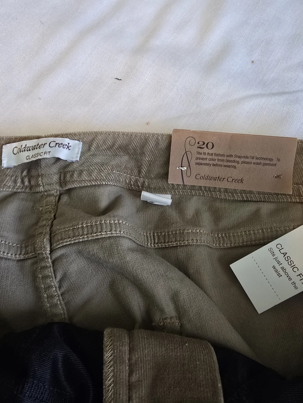 NWT Coldwater Creek Casual Corduroy Pants in Light Brown Sz 20 - Picture 2 of 4